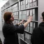 Catherine Lucy gives a tour of the Carondelet Consolidated Archives