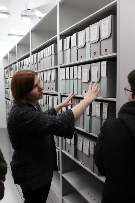 Catherine Lucy gives a tour of the Carondelet Consolidated Archives