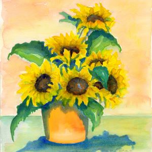 Sunflowers watercolor by Carol Louise Smith, CSJ