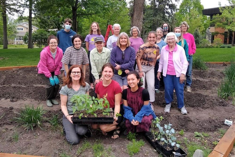Volunteers at our community garden in St. Paul