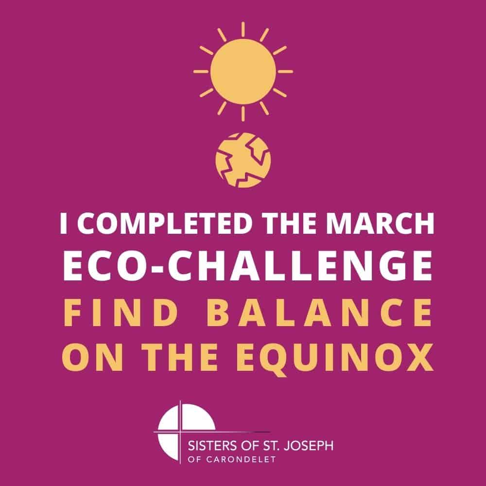 I completed the March Eco-Challenge: Find balance on the equinox