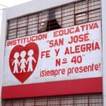 The sign outside of Fe y Alegría School in Tacna, Peru