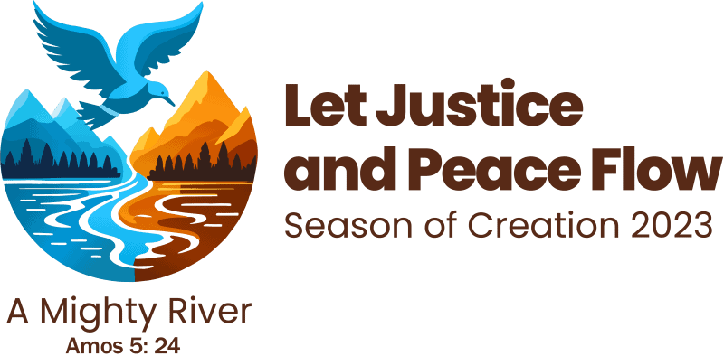 Let Justice and Peace Flow, Season of Creation 2023 logo