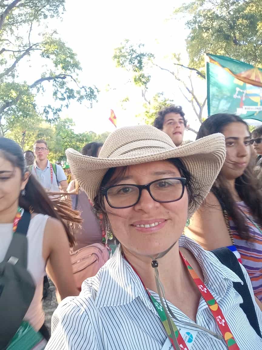 Sister Yoli Arribasplata taking a selfie at World Youth Day.