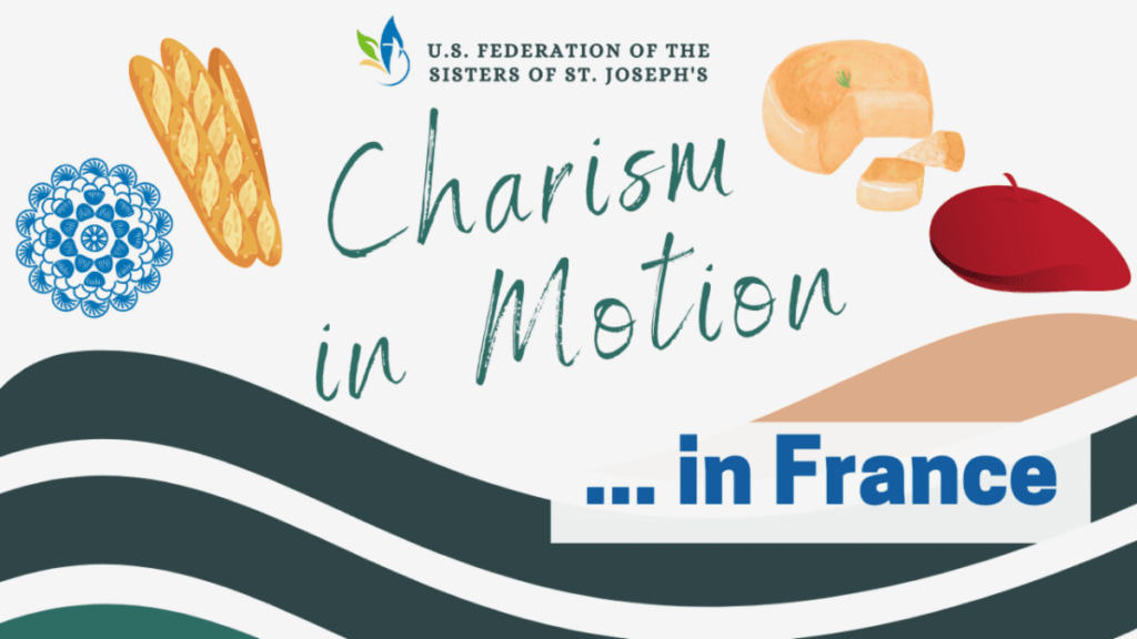 Graphic for the Federation's Charism in Motion in France pilgrimage