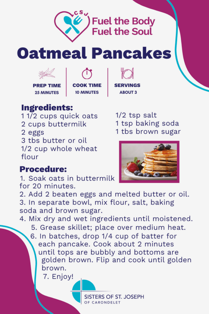 Recipe for oatmeal pancakes