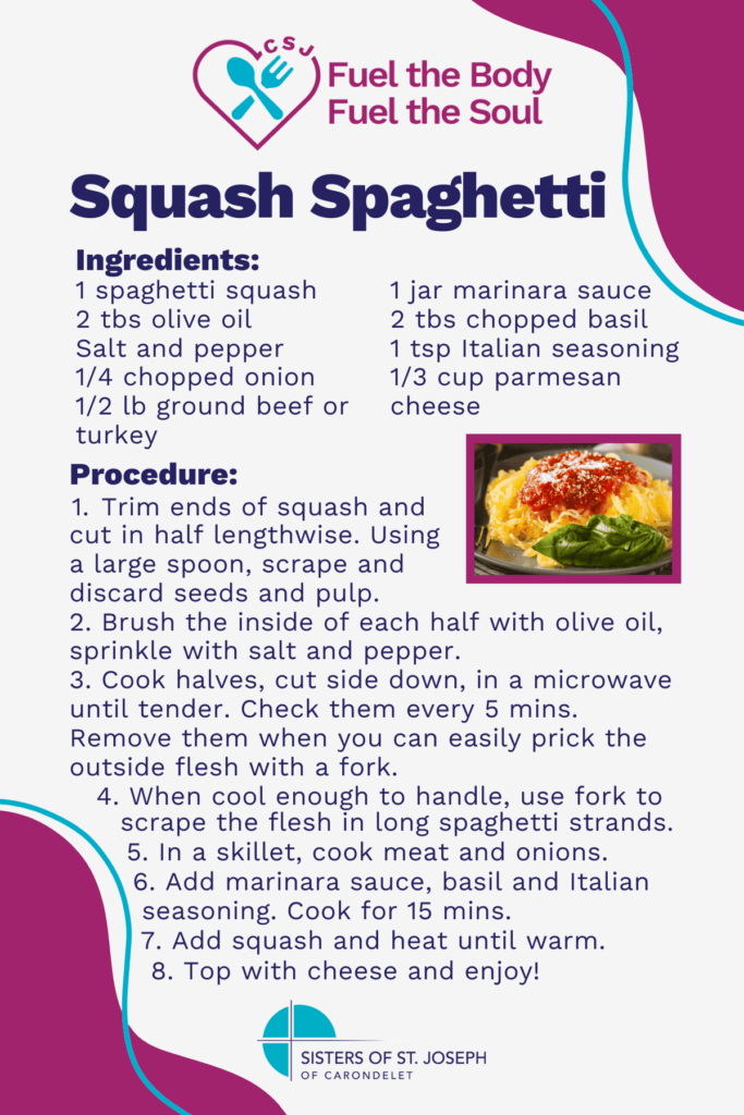 Sr. Anne McMullen's squash spaghetti recipe