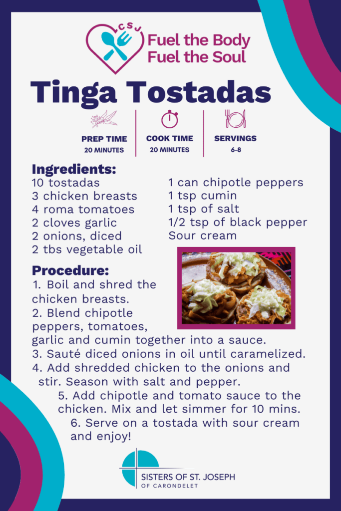 Recipe card for Tinga Tostadas