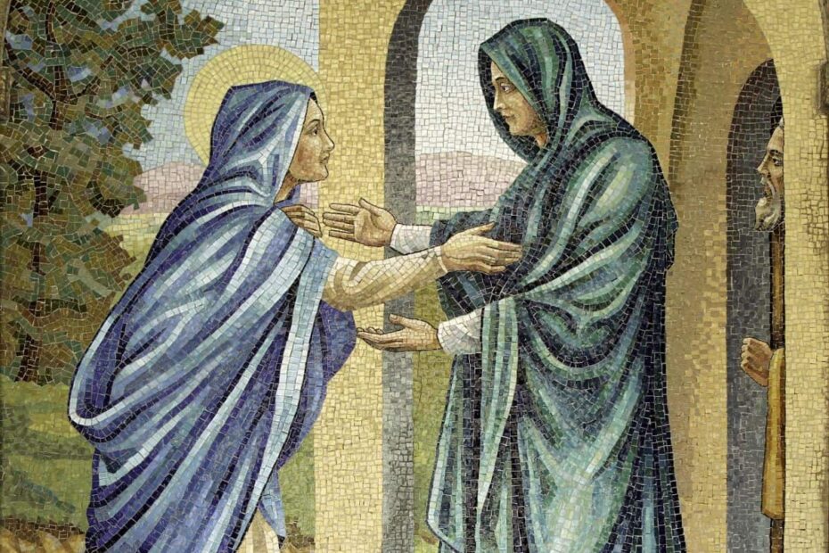 Mosaic of the Visitation from the Rosary Cloister of the Franciscan Monastery, Washington DC