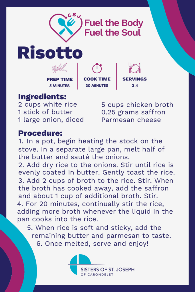 Recipe card for homemade risotto