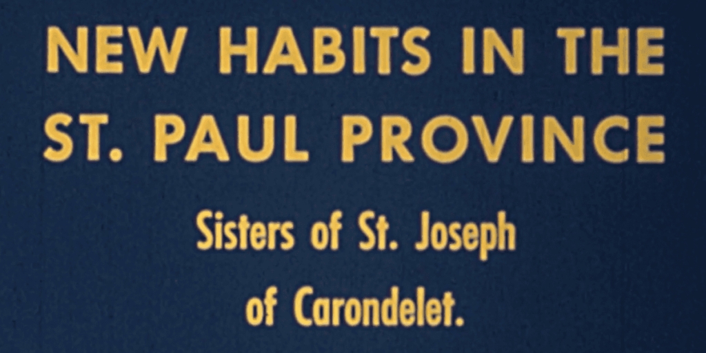 Screenshot from a June 1967 video demonstrating the new habits in the St. Paul Province