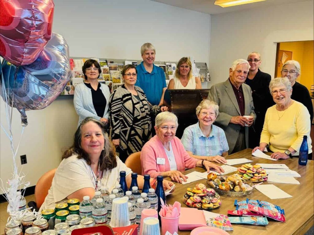 Party in the Albany Mission Advancement Office for the election of Pope Leo XIV