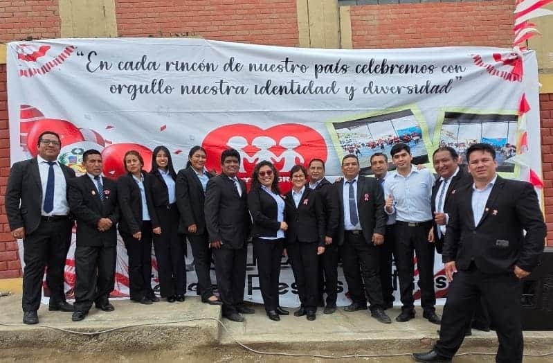 Teachers at Fe y Alegria 59 celebrating Peruvian Independence Day