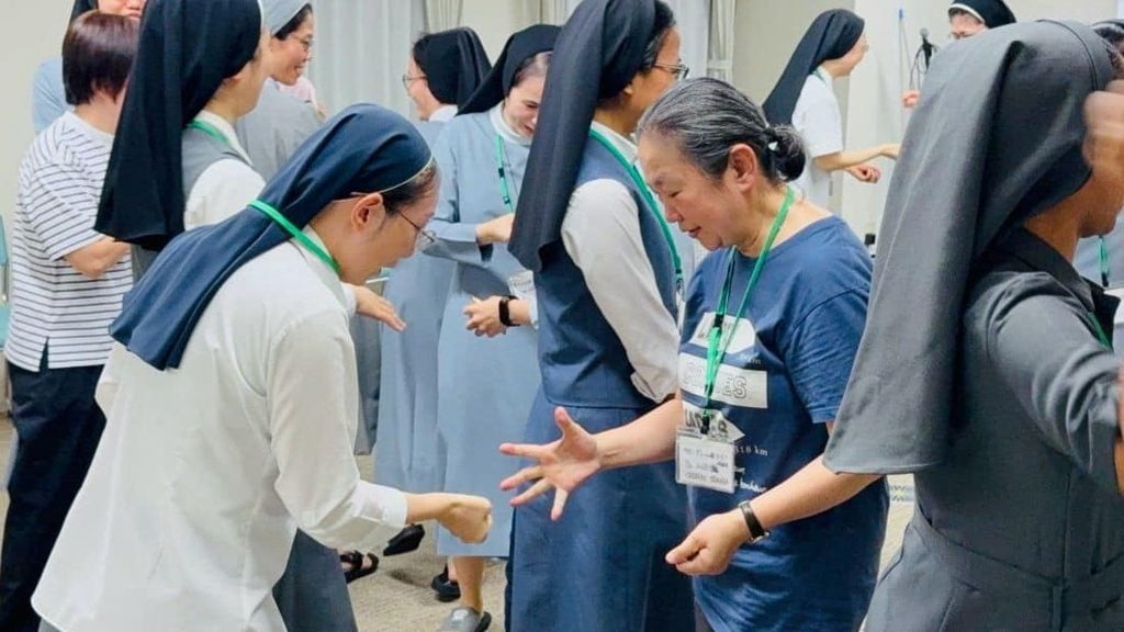 Sister Chizuru Yamada and other sisters at the annual vow workshop retreat in Tokyo