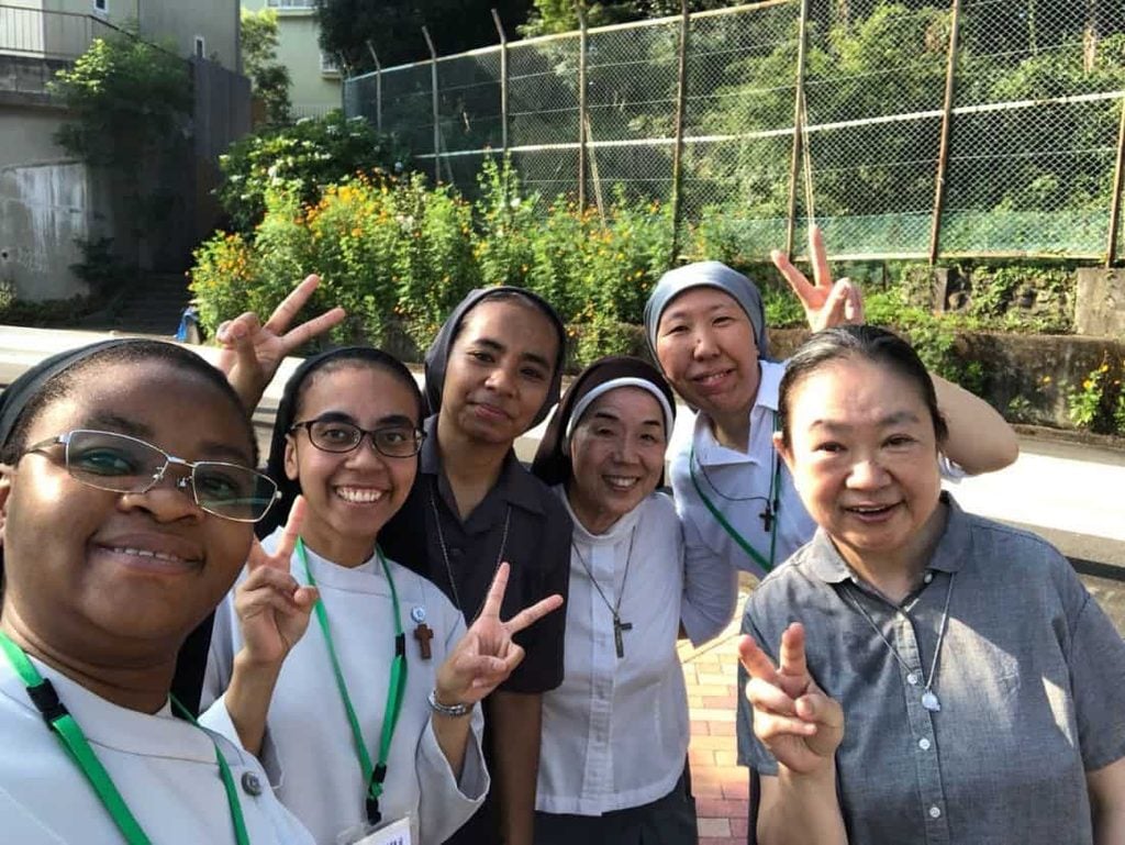 Selfie of Sister Chizuru Yamada and other sisters at the annual vow workshop retreat in Tokyo